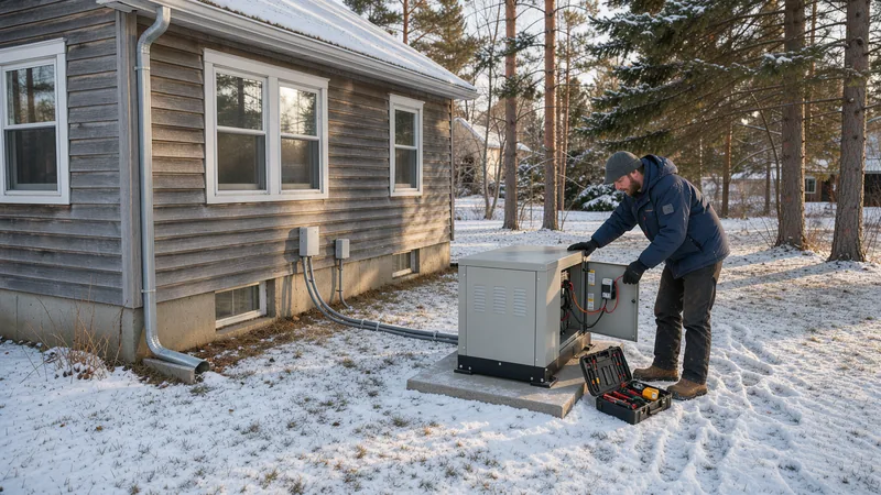 Propane tank and line setup for a standby generator in Cloquet, MN